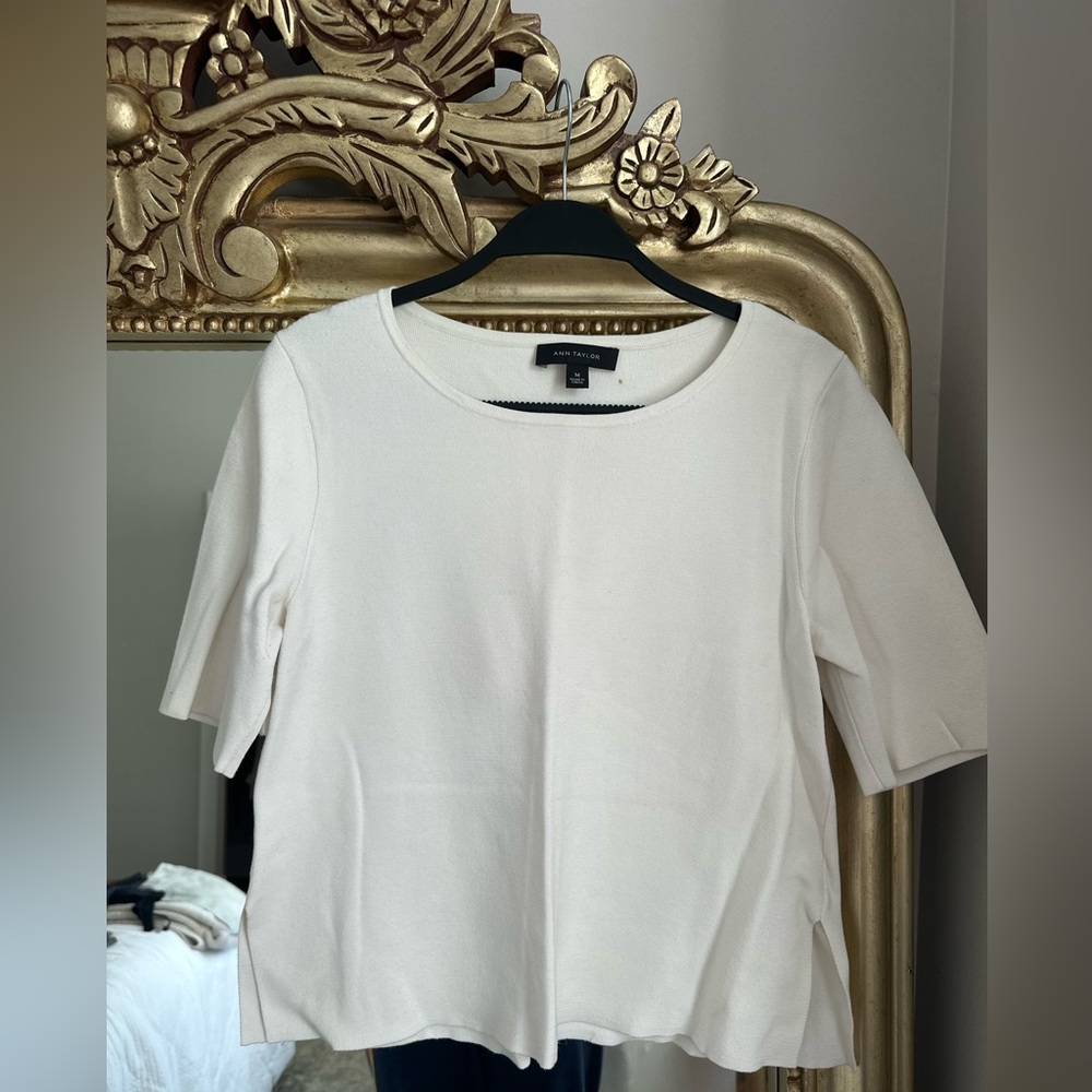Ann Taylor white short sleeve top